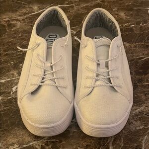 HeyDude Classic White and Gray Lace-Up Sneakers